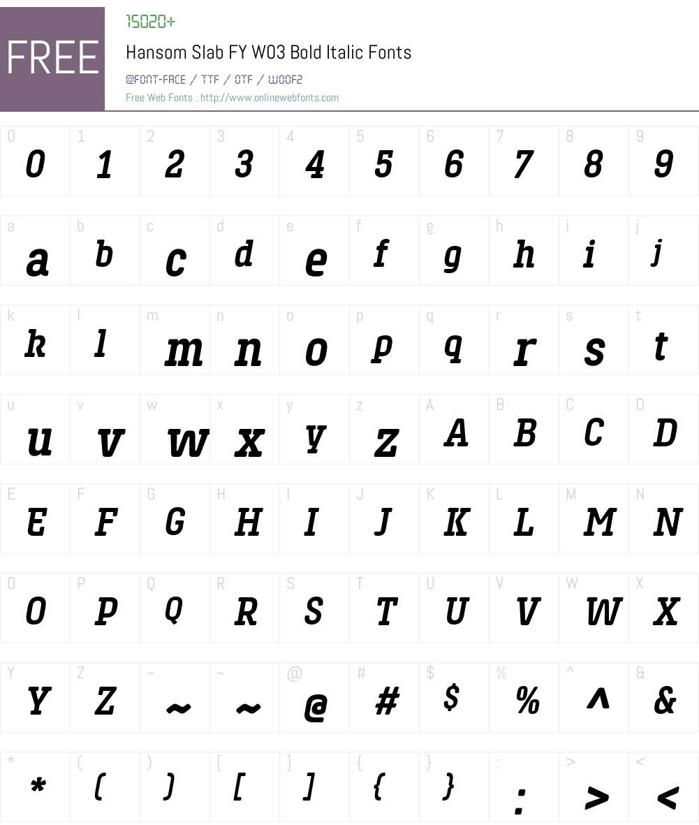 Hansom Slab FY Font Screenshots