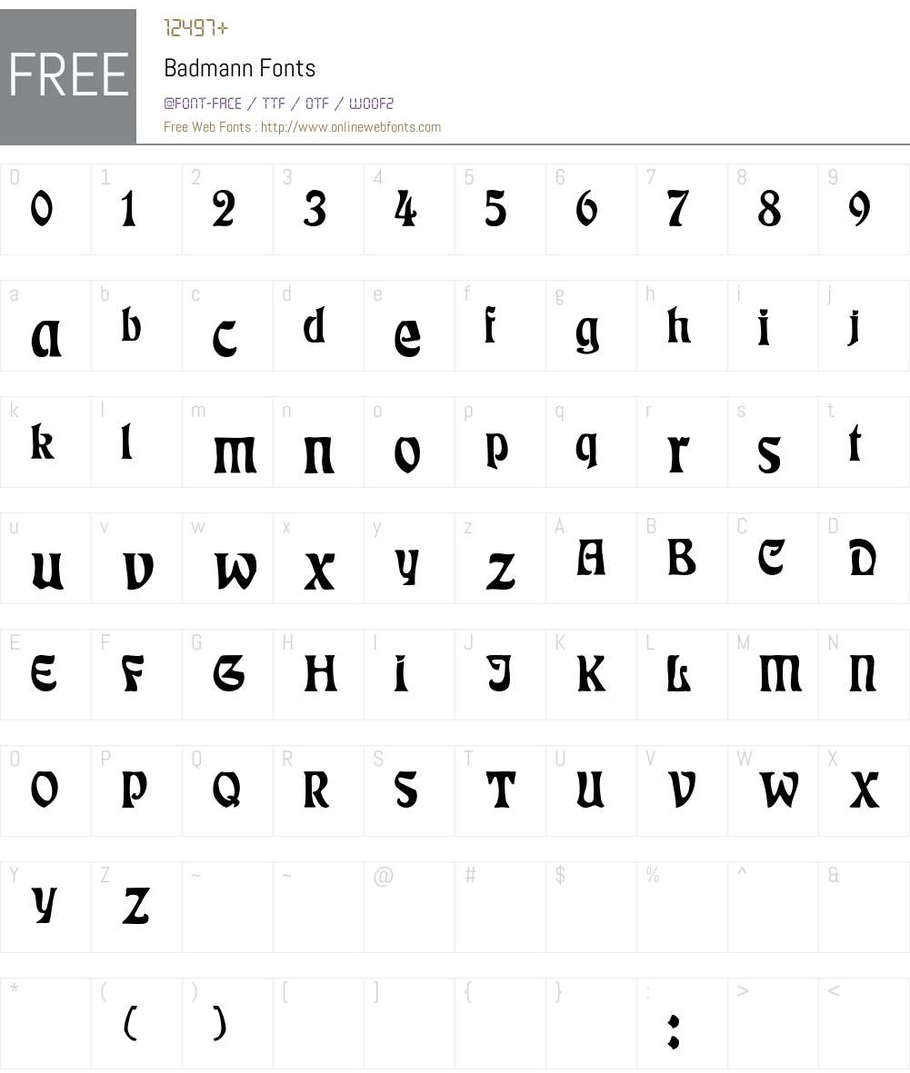 Badmann Font Screenshots