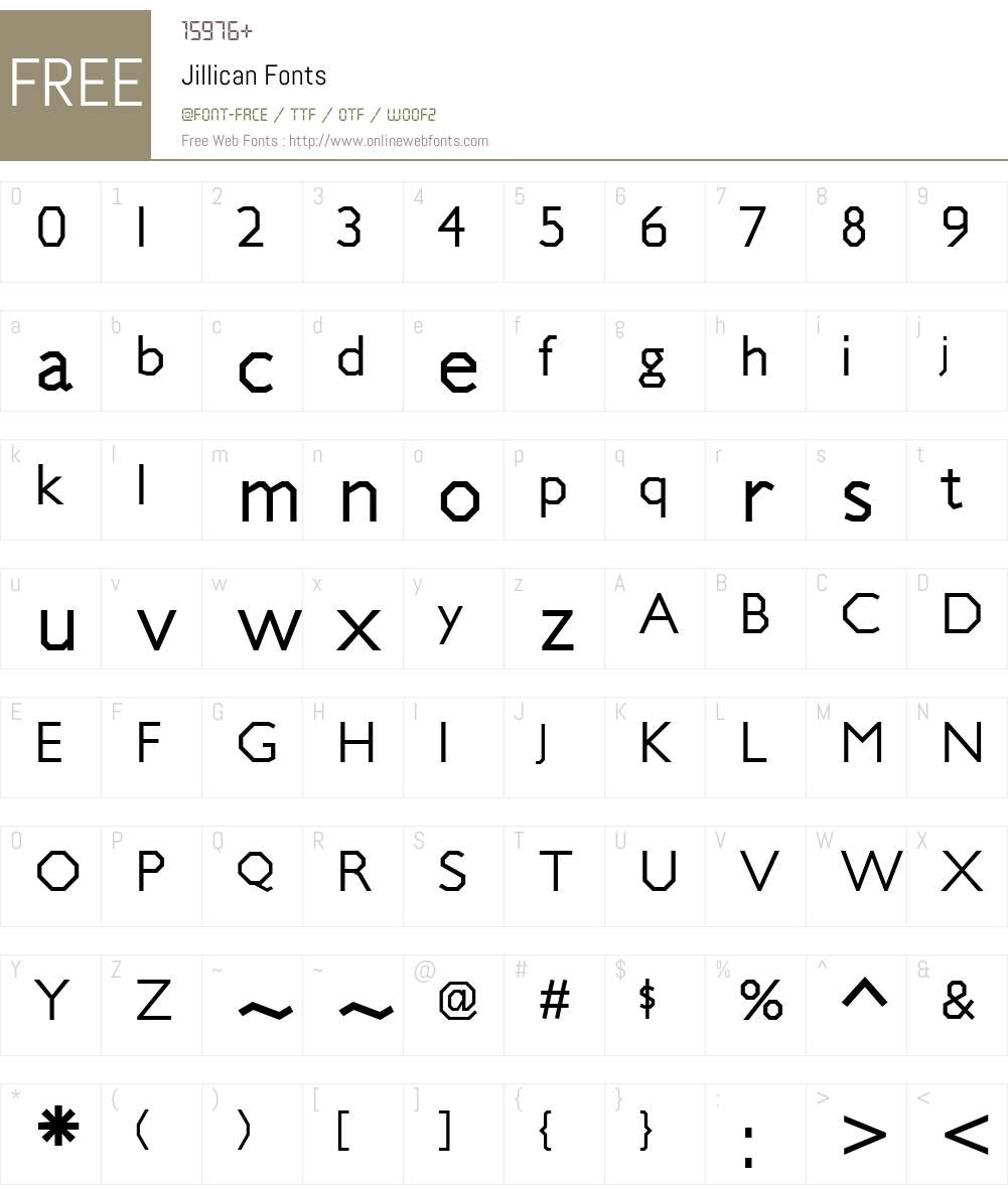 Jillican Font Screenshots