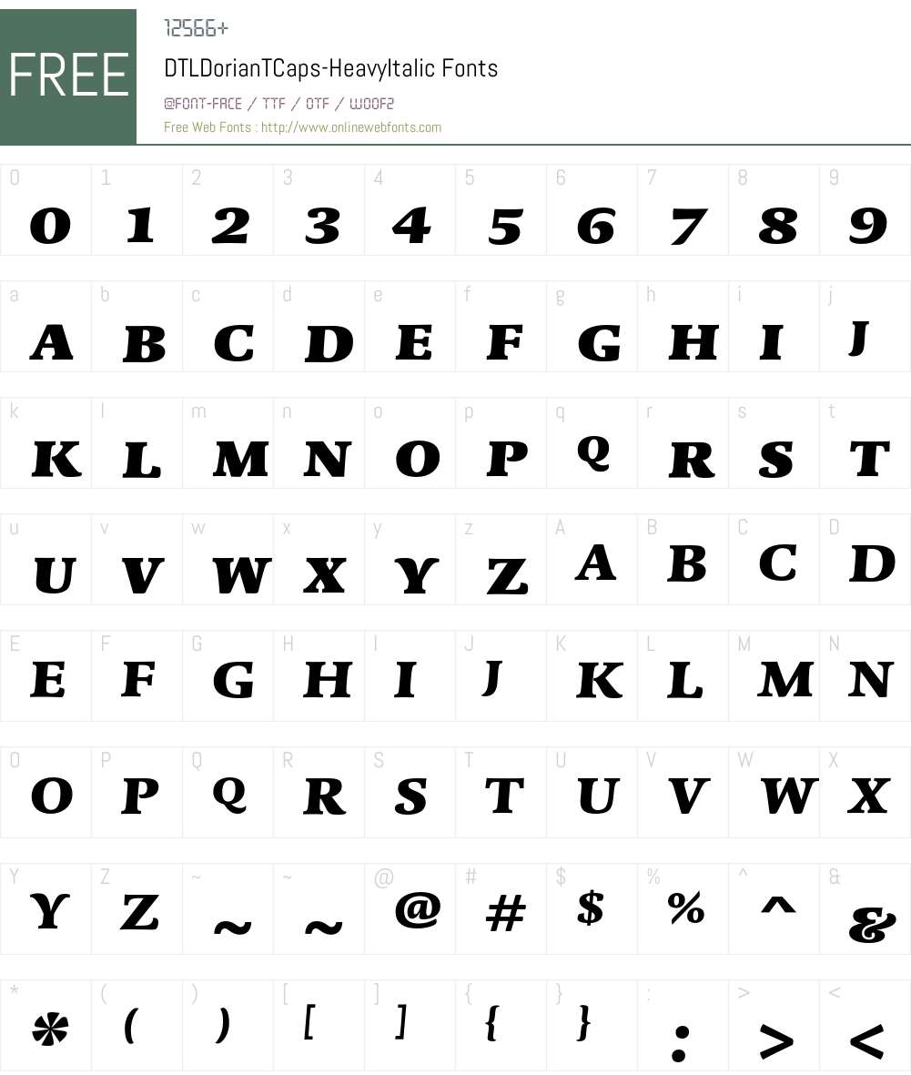 DTLDorianTCaps Font Screenshots