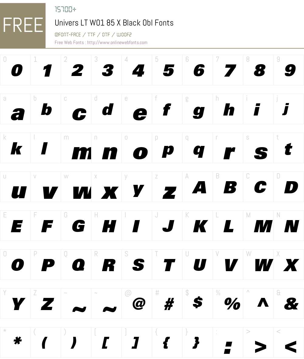 UniversLTW01-85XtraBlackObl Font Screenshots