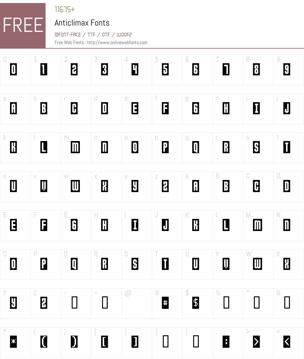 Anticlimax Font Screenshots