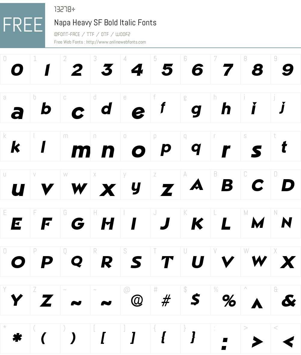 Napa Heavy SF Font Screenshots