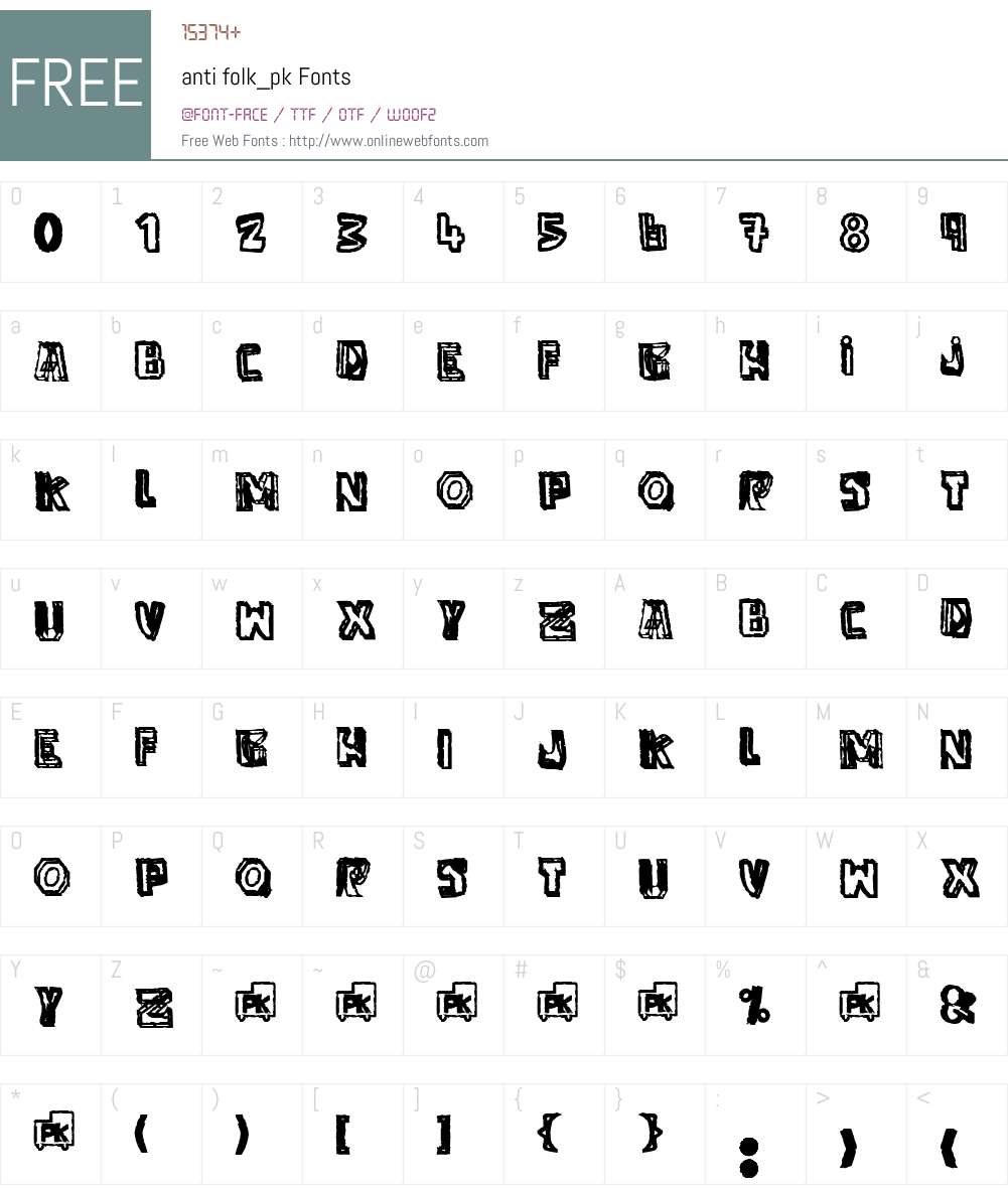 anti folkpk Font Screenshots