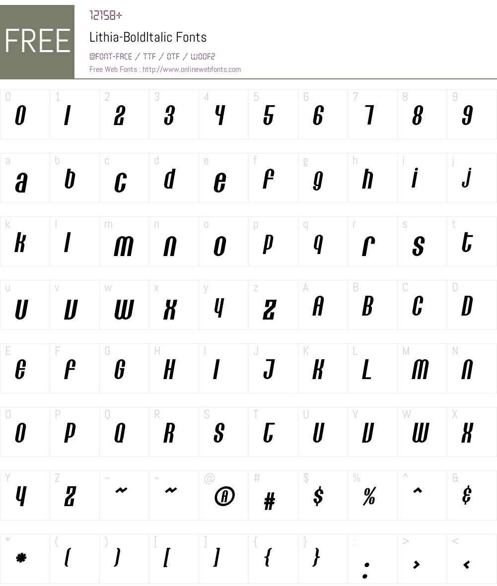 Lithia Font Screenshots
