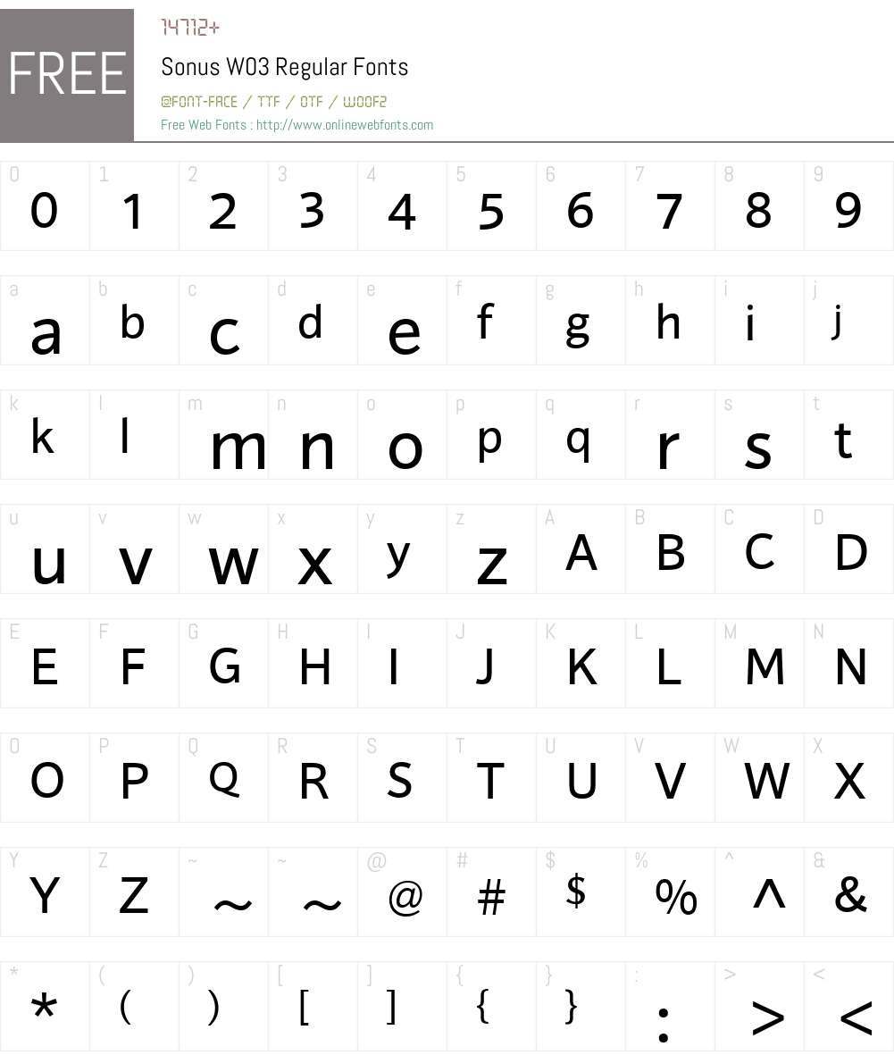 HT Sonus Font Screenshots