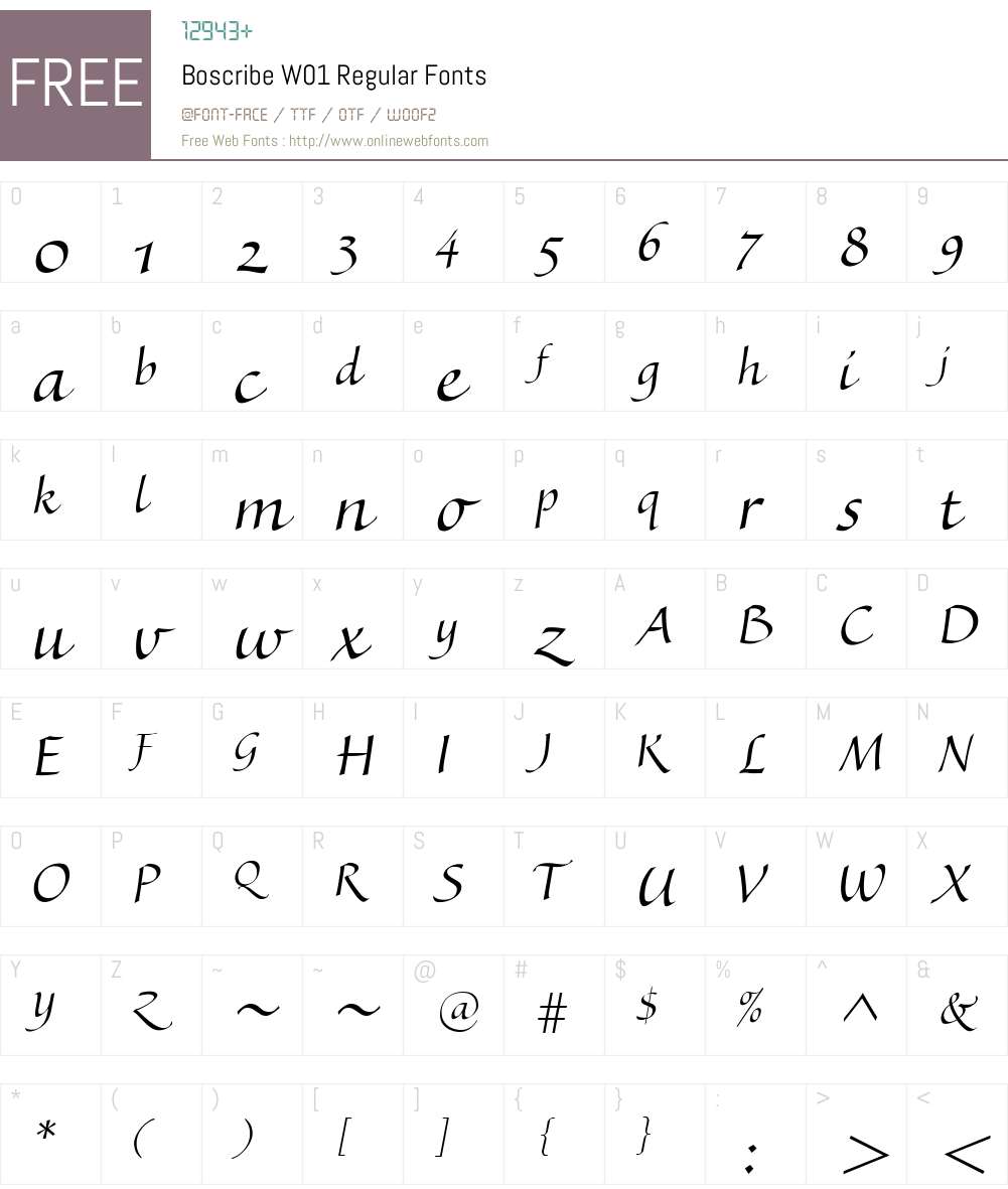 BoscribeW01-Regular Font Screenshots