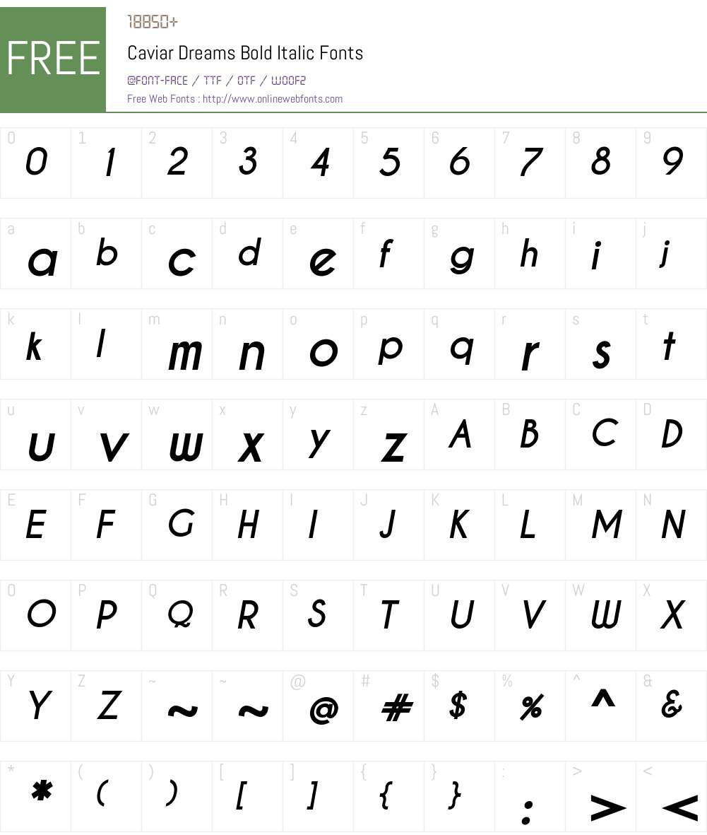 Caviar Dreams Font Screenshots
