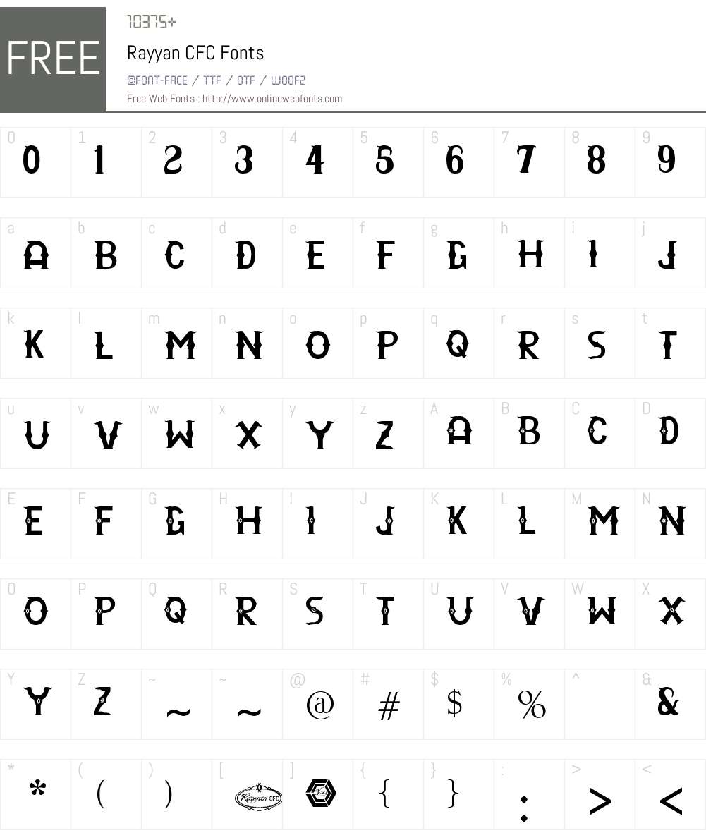 Rayyan CFC Font Screenshots