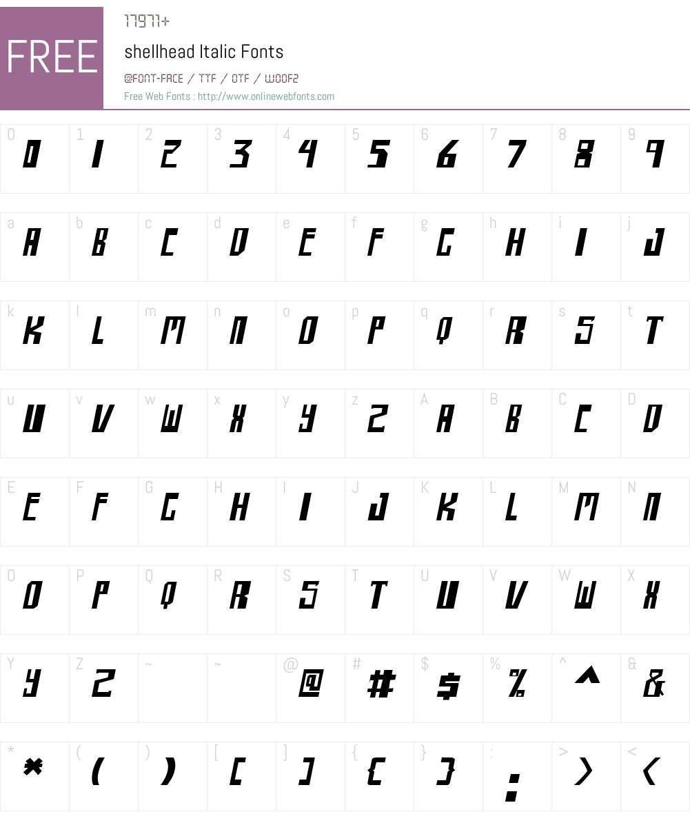shellhead Font Screenshots