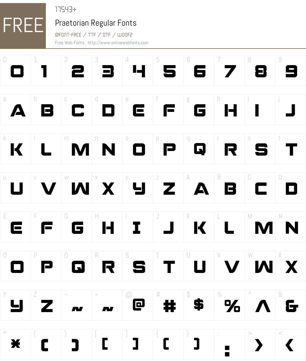 Praetorian Font Screenshots