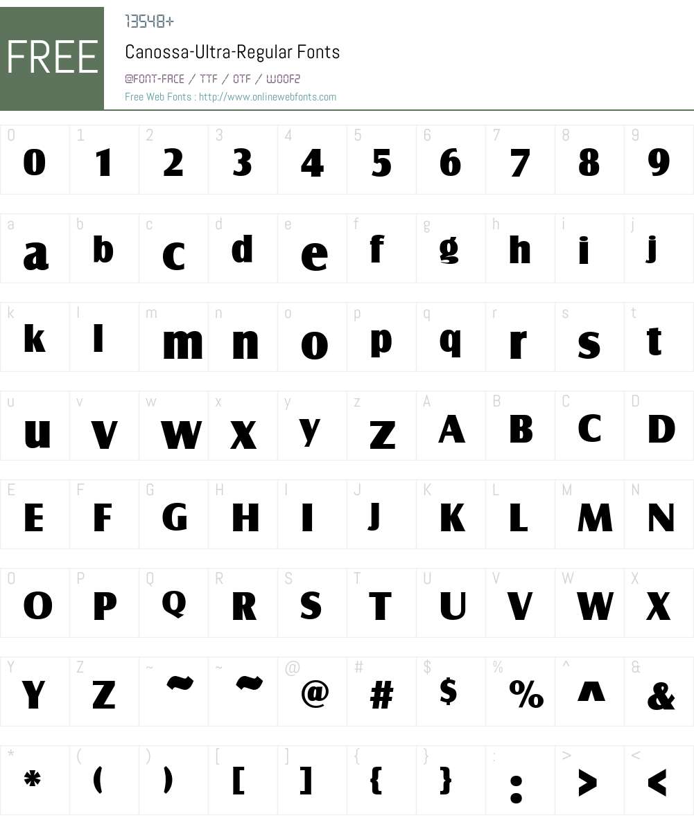 Canossa-Ultra Font Screenshots
