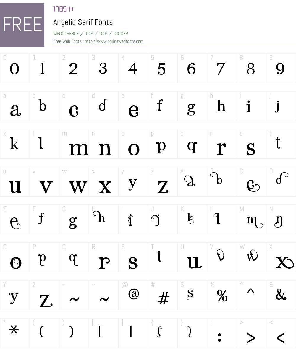 Angelic Serif Font Screenshots