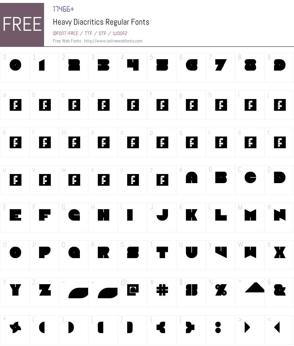 Heavy Diacritics Font Screenshots