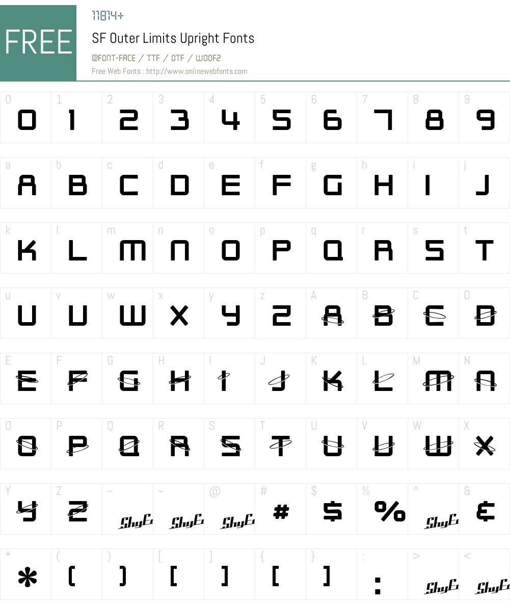 SF Outer Limits Upright Font Screenshots