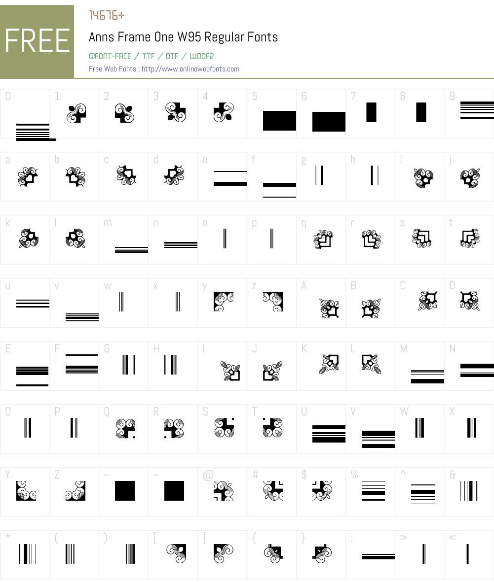 Ann's Frame One Font Screenshots