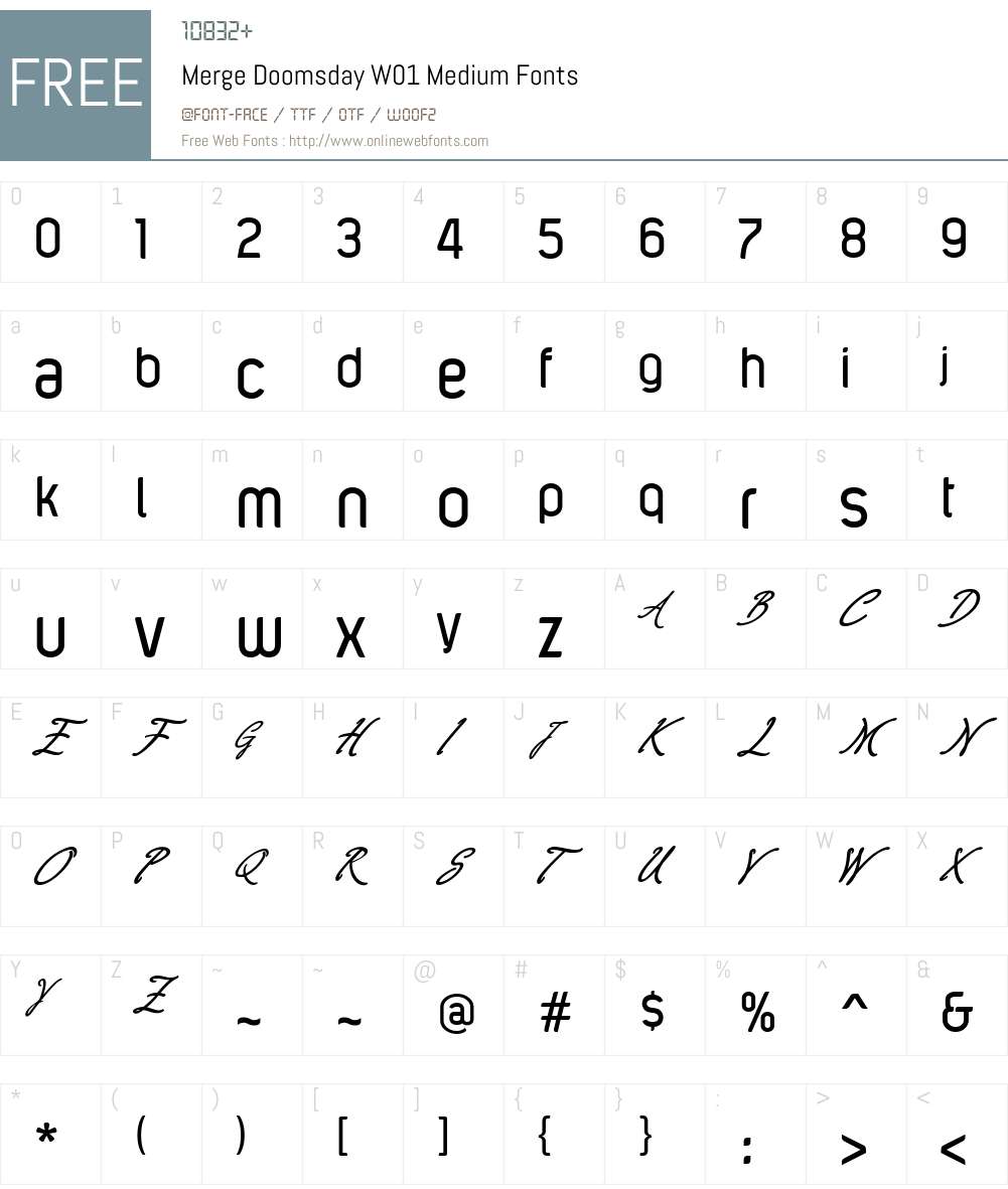 MergeDoomsdayW01-Medium Font Screenshots