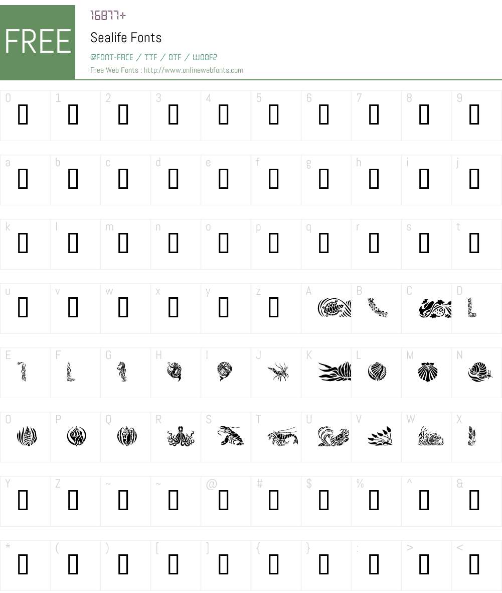 Sealife Font Screenshots