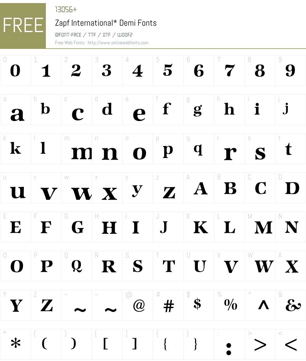 Zapf International BQ Font Screenshots