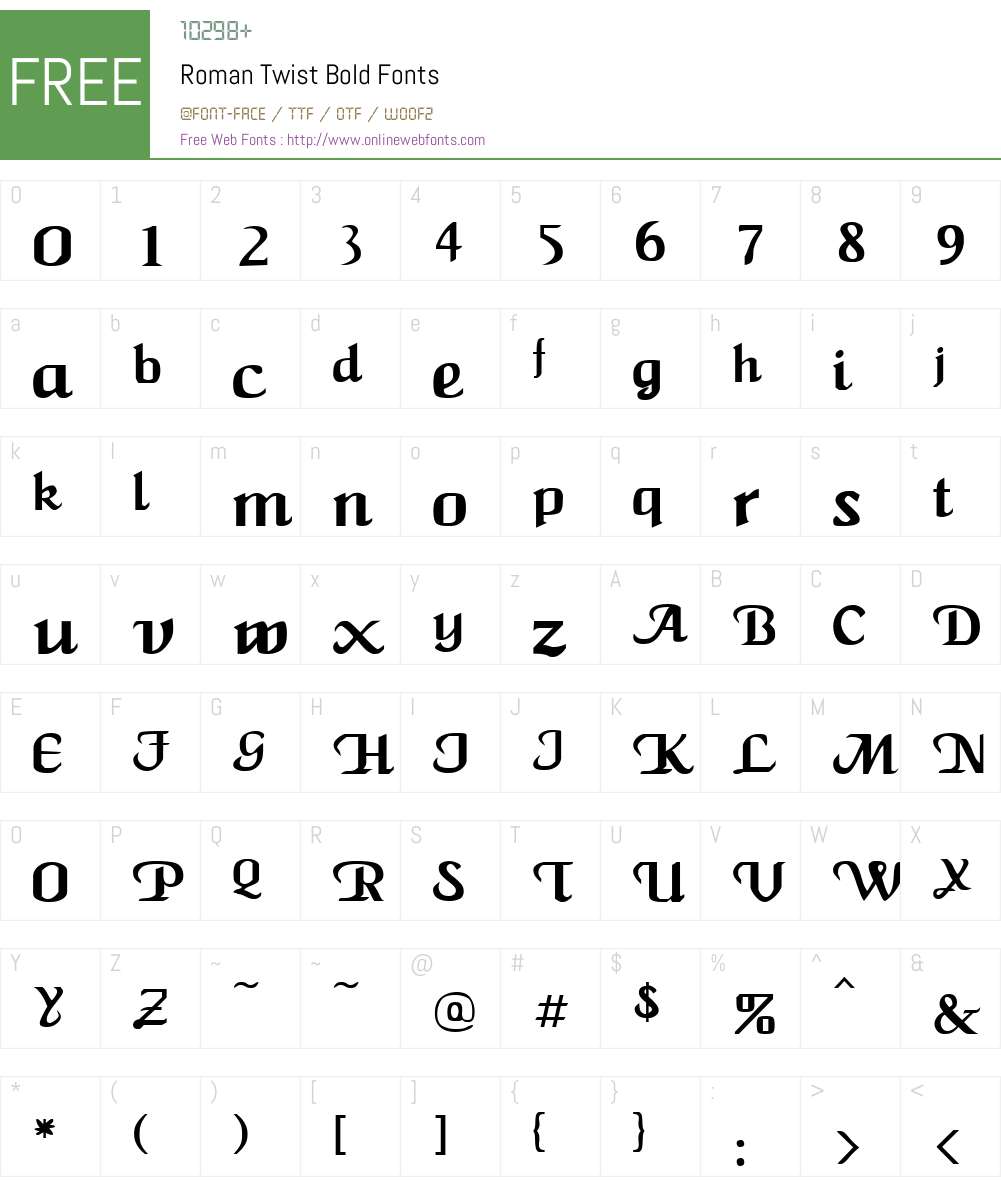 Roman Twist Font Screenshots