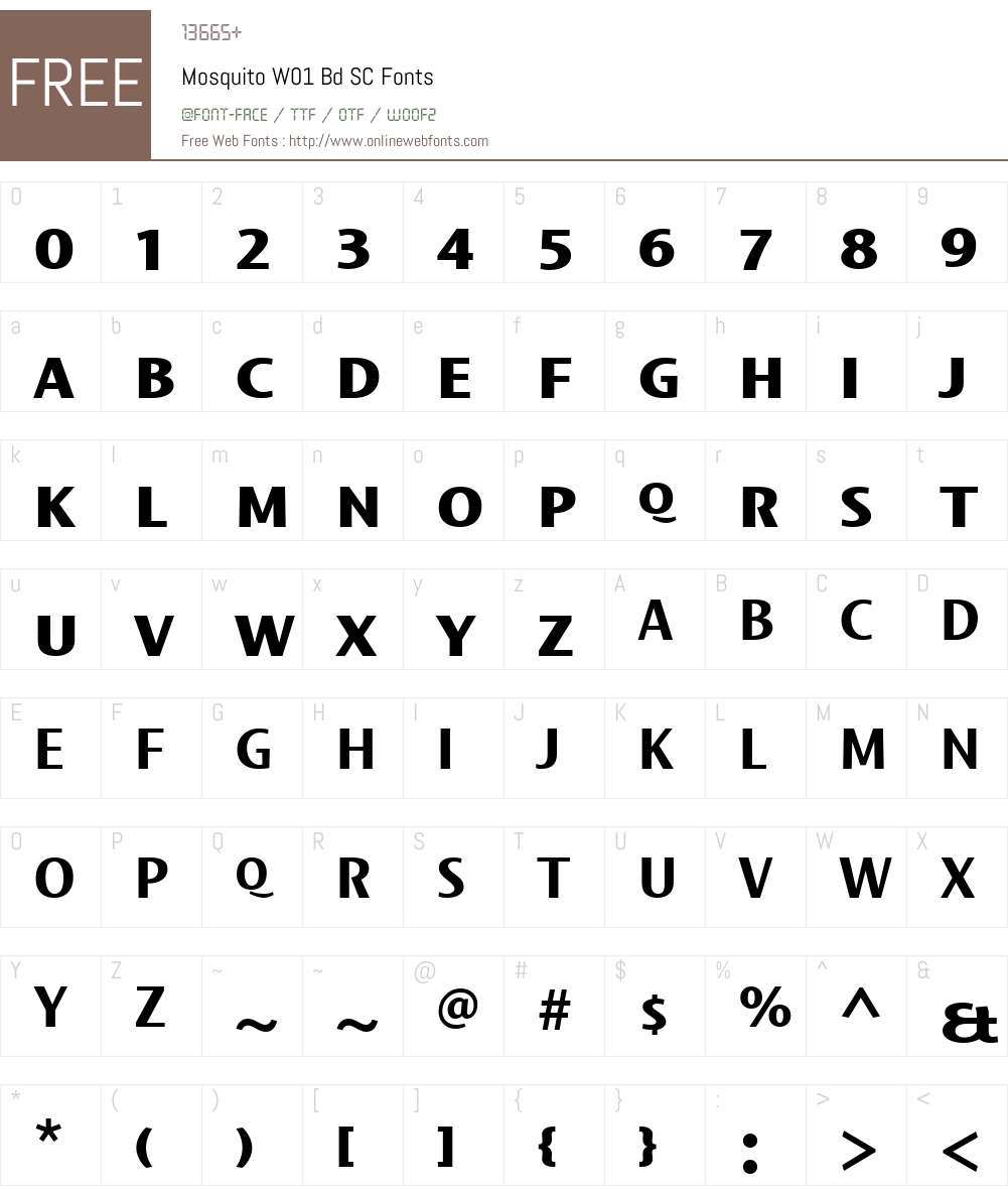 MosquitoW01-BdSC Font Screenshots
