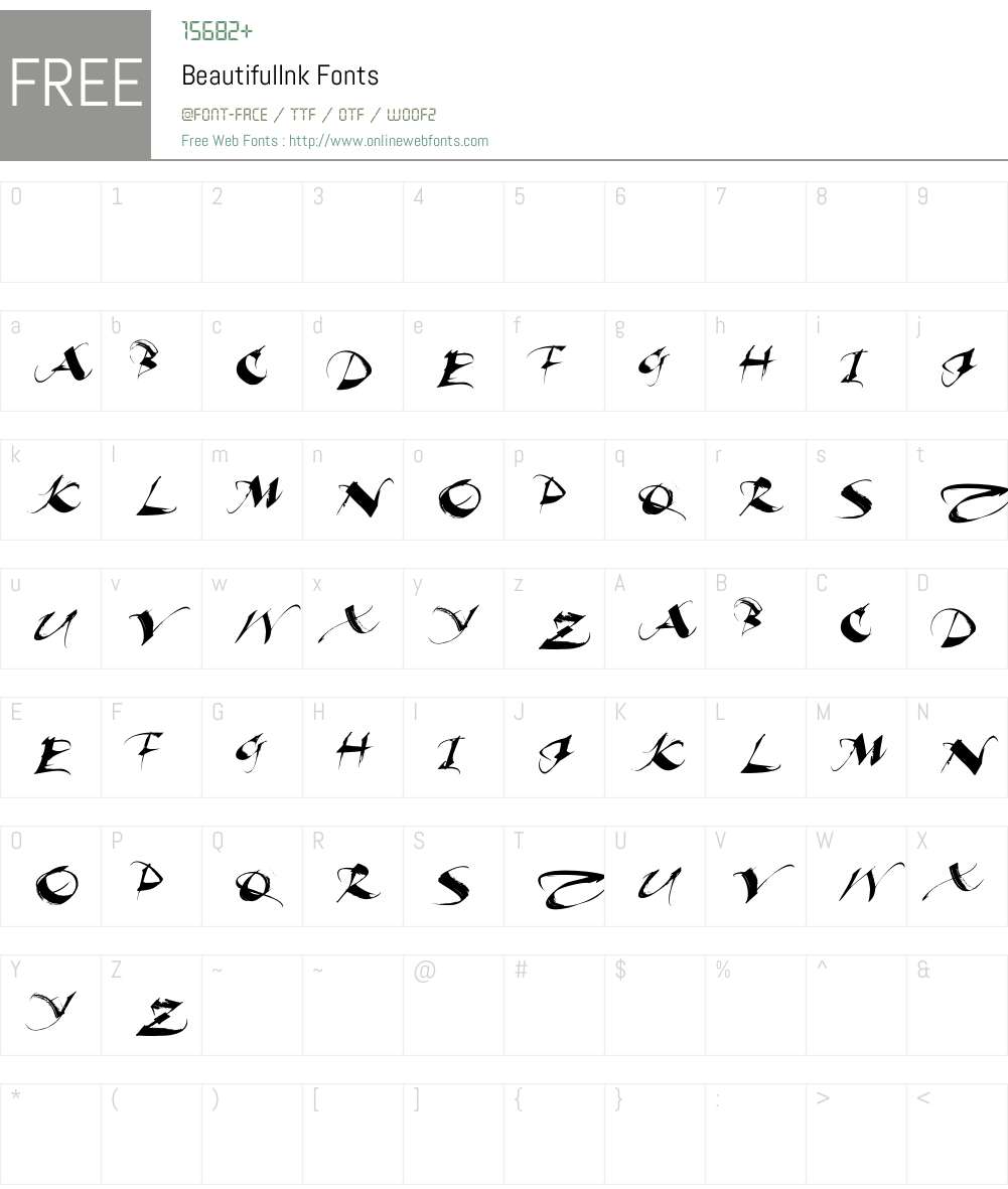 BeautifulInk Font Screenshots