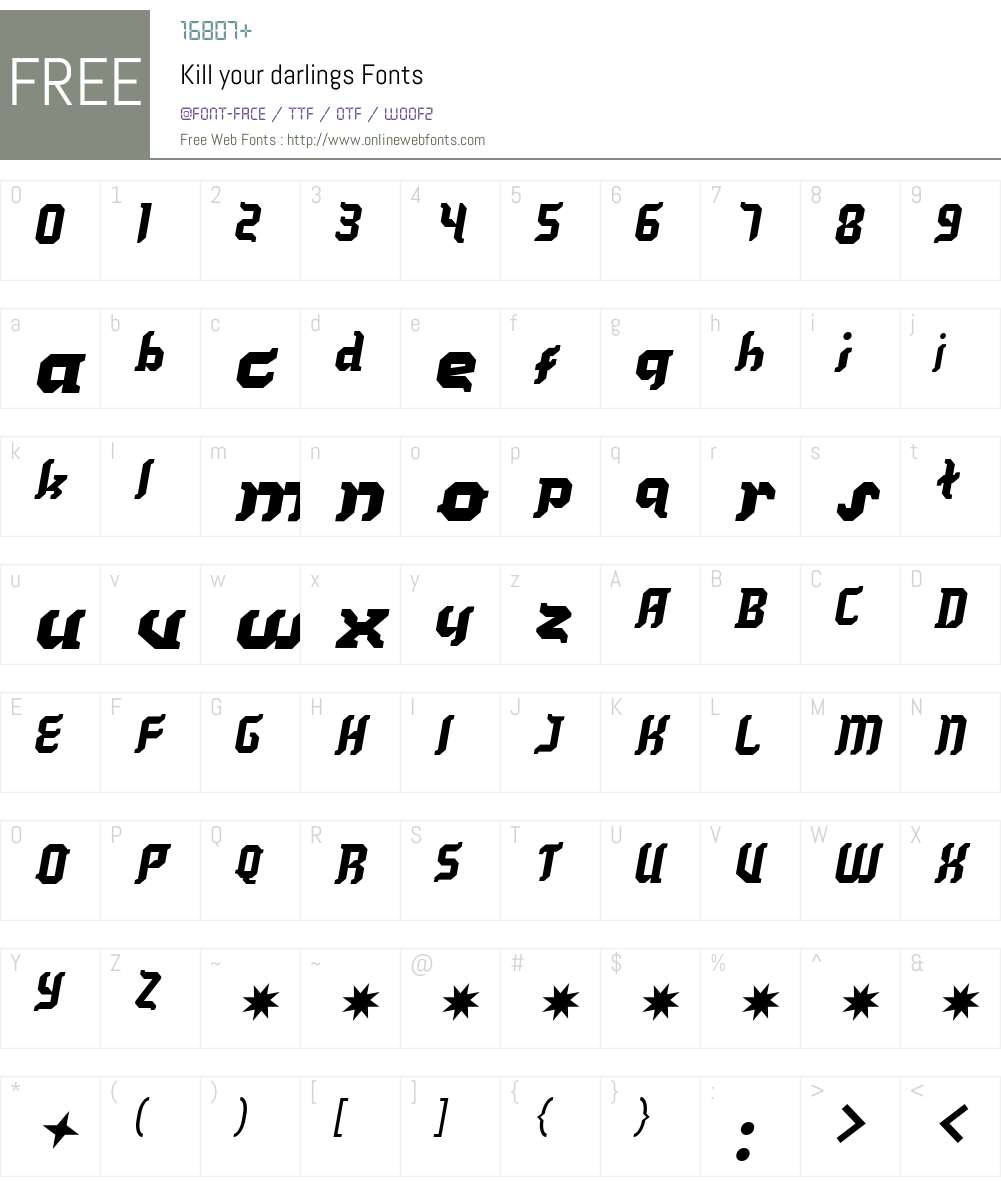 Kill your darlings Font Screenshots