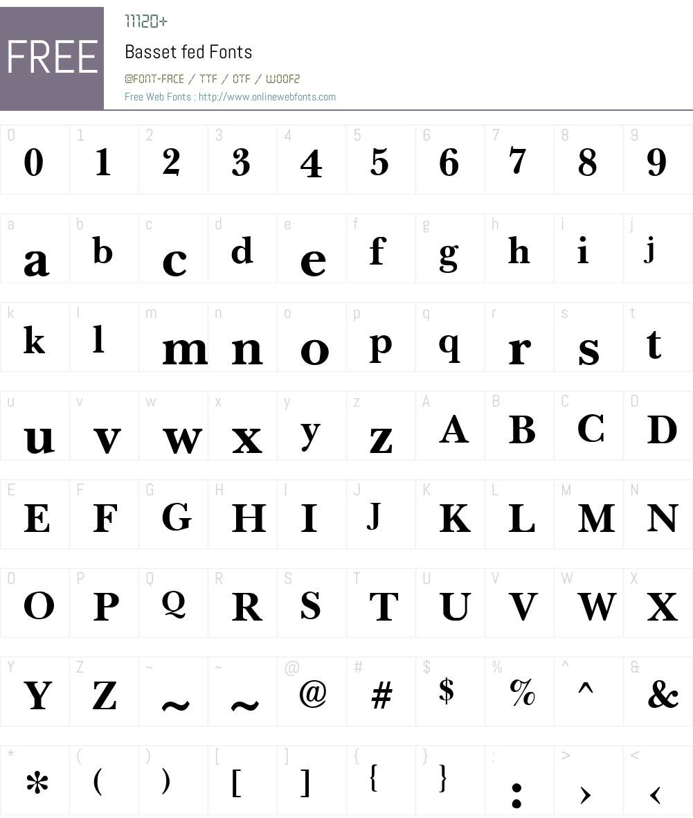 Basset Font Screenshots