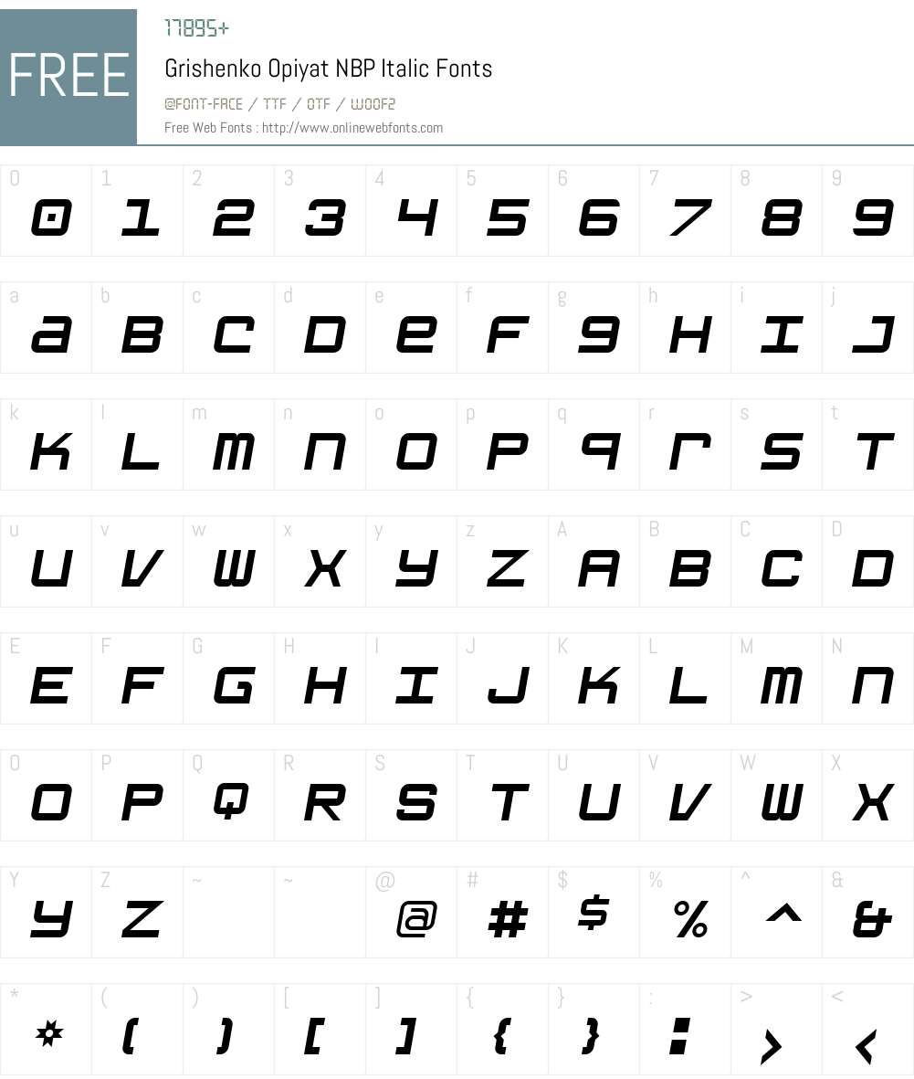 Grishenko Opiyat NBP Font Screenshots
