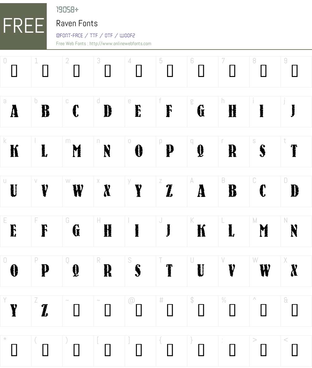 Raven Font Screenshots