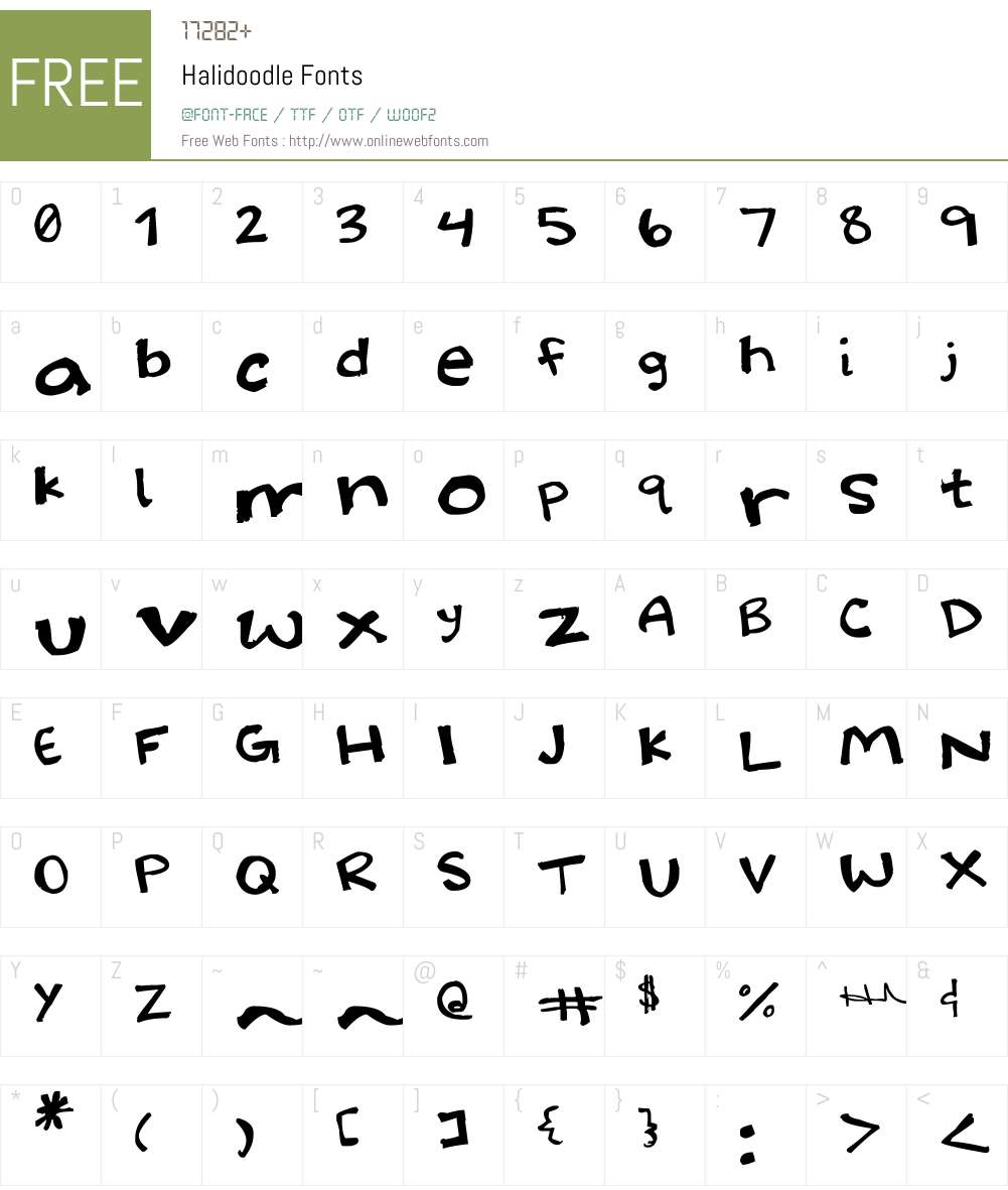 Halidoodle Font Screenshots