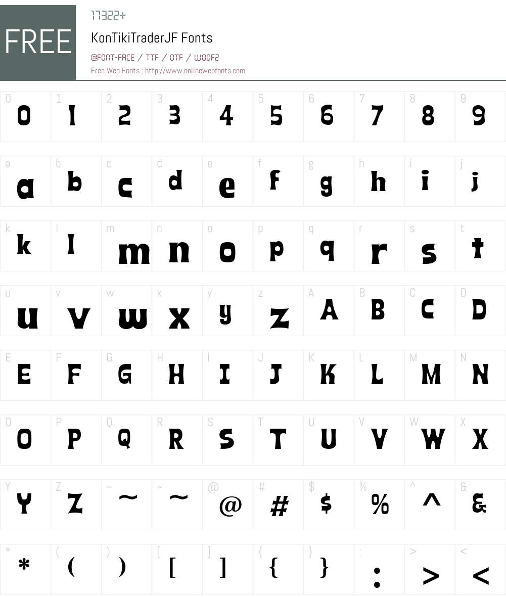 KonTikiTraderJF Font Screenshots