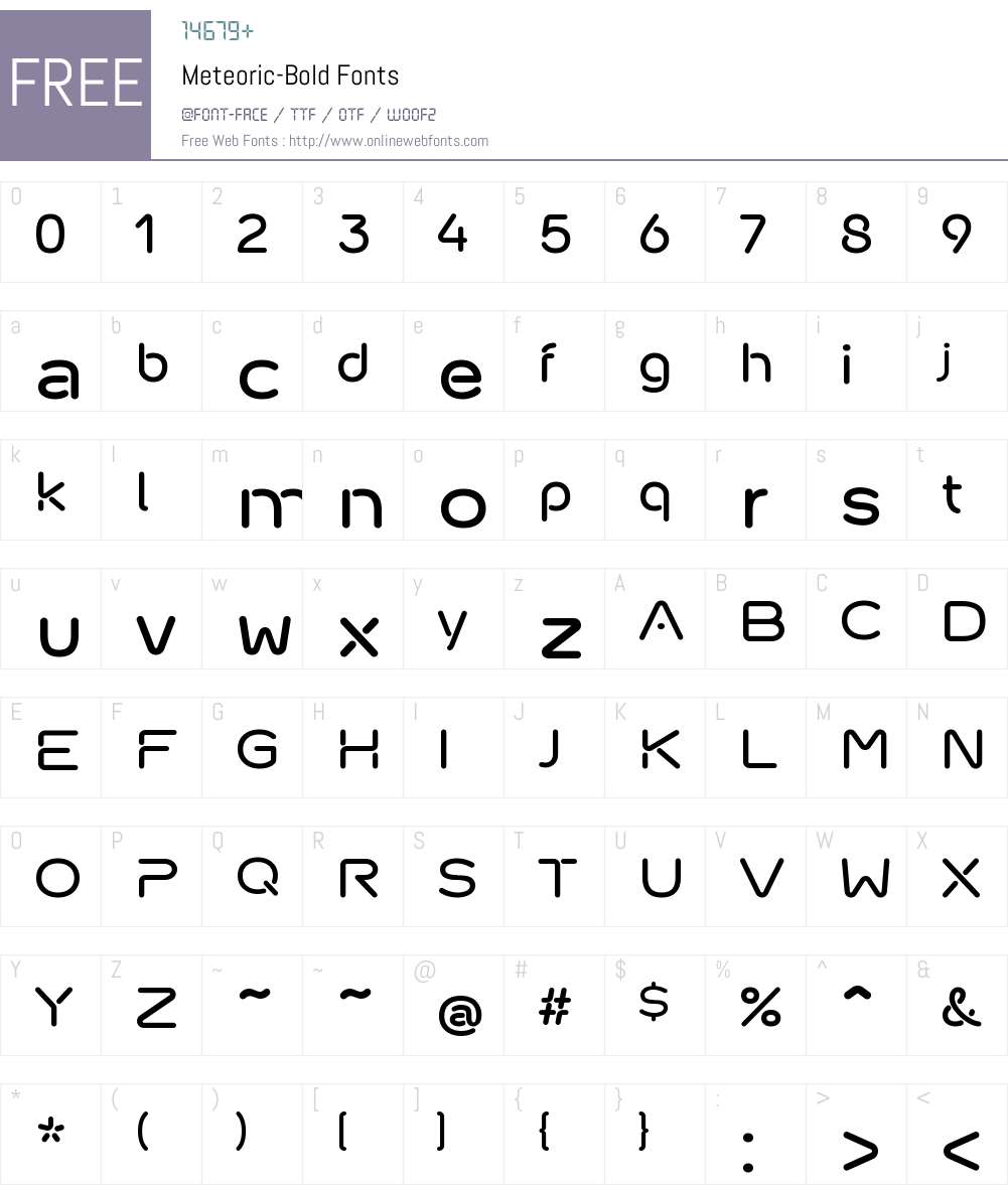 Meteoric Font Screenshots
