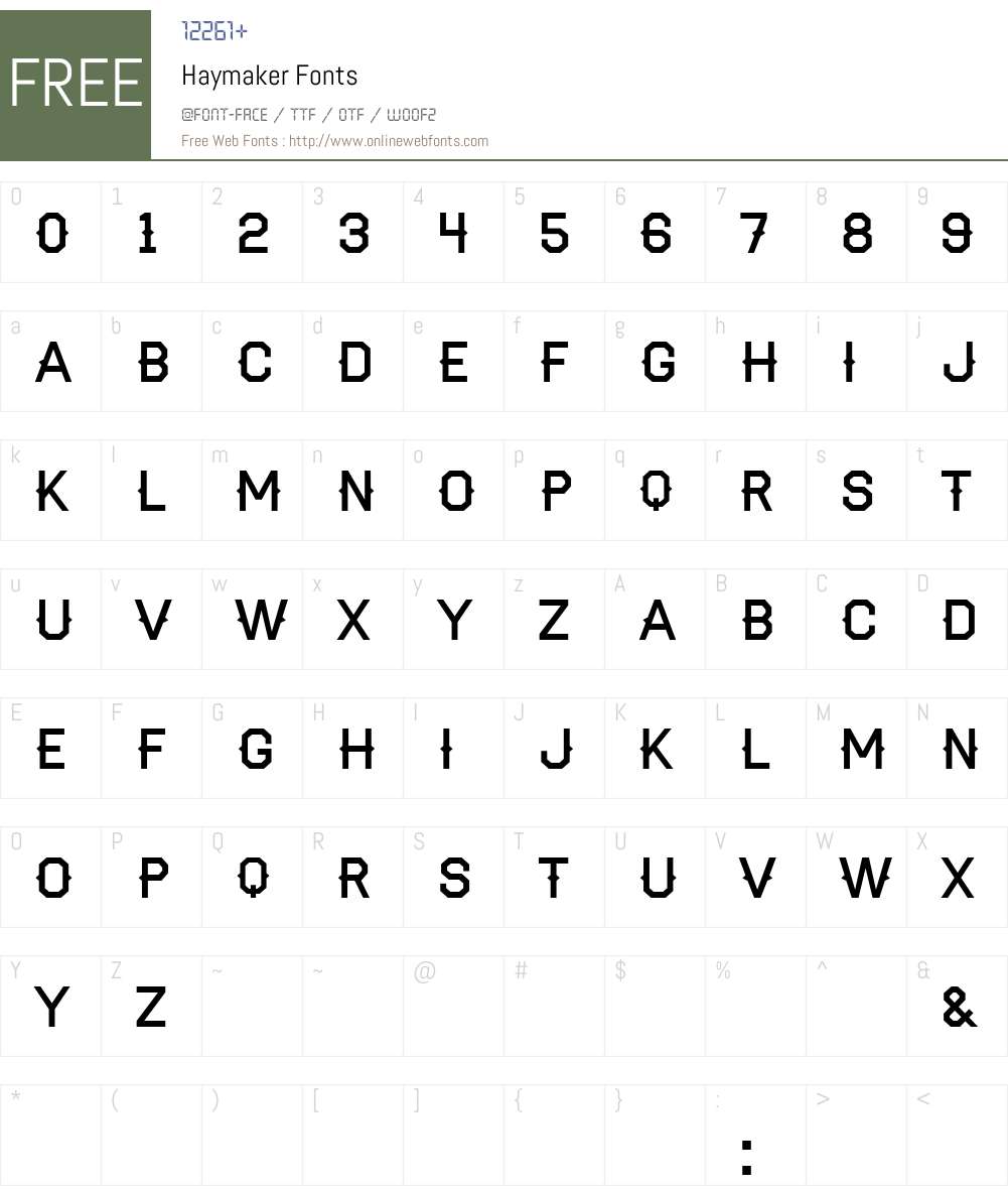 Haymaker Font Screenshots