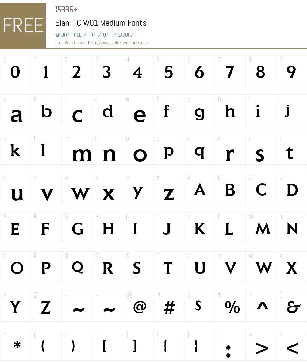 ElanITCW01-Medium Font Screenshots