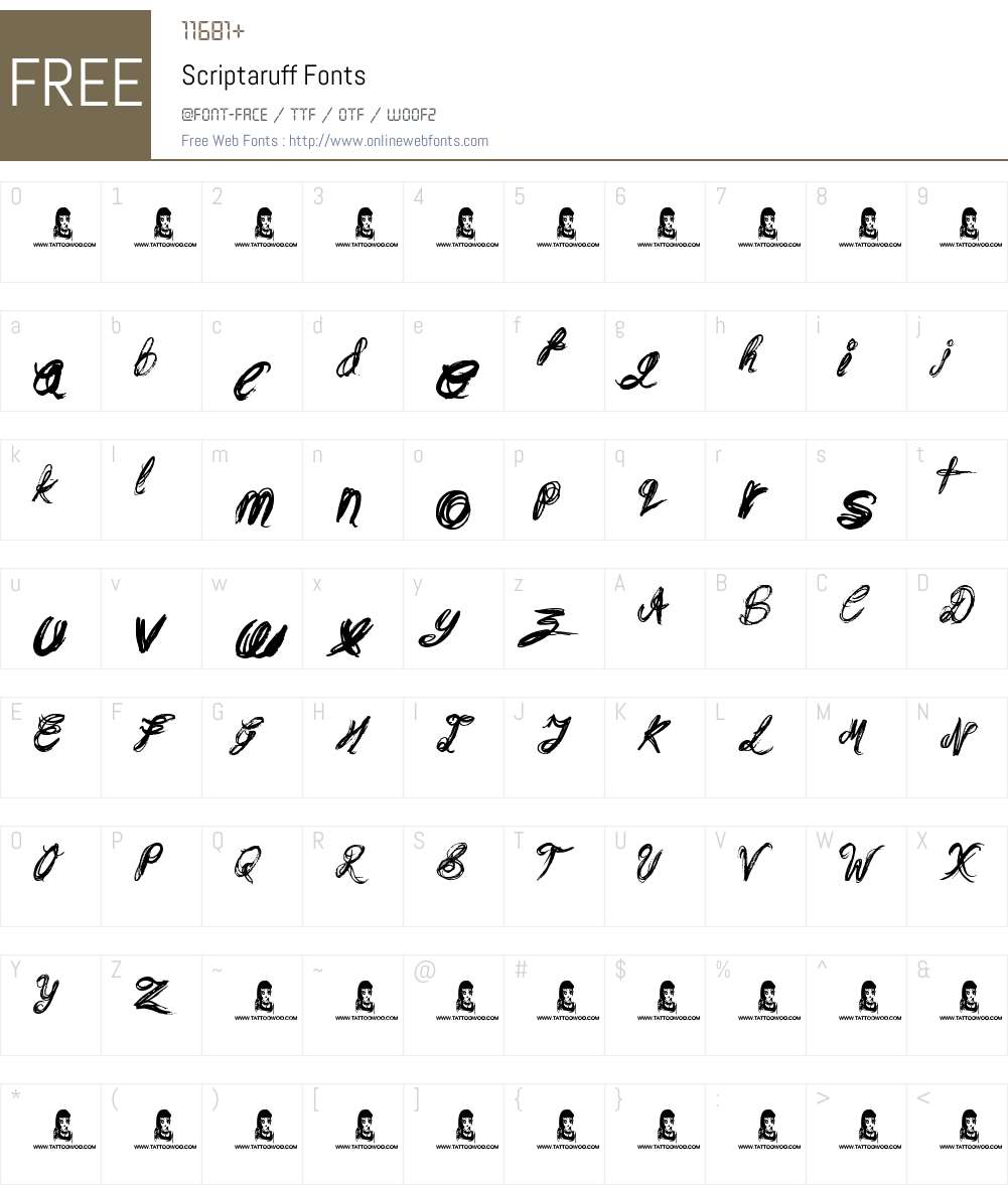 Scriptaruff Font Screenshots