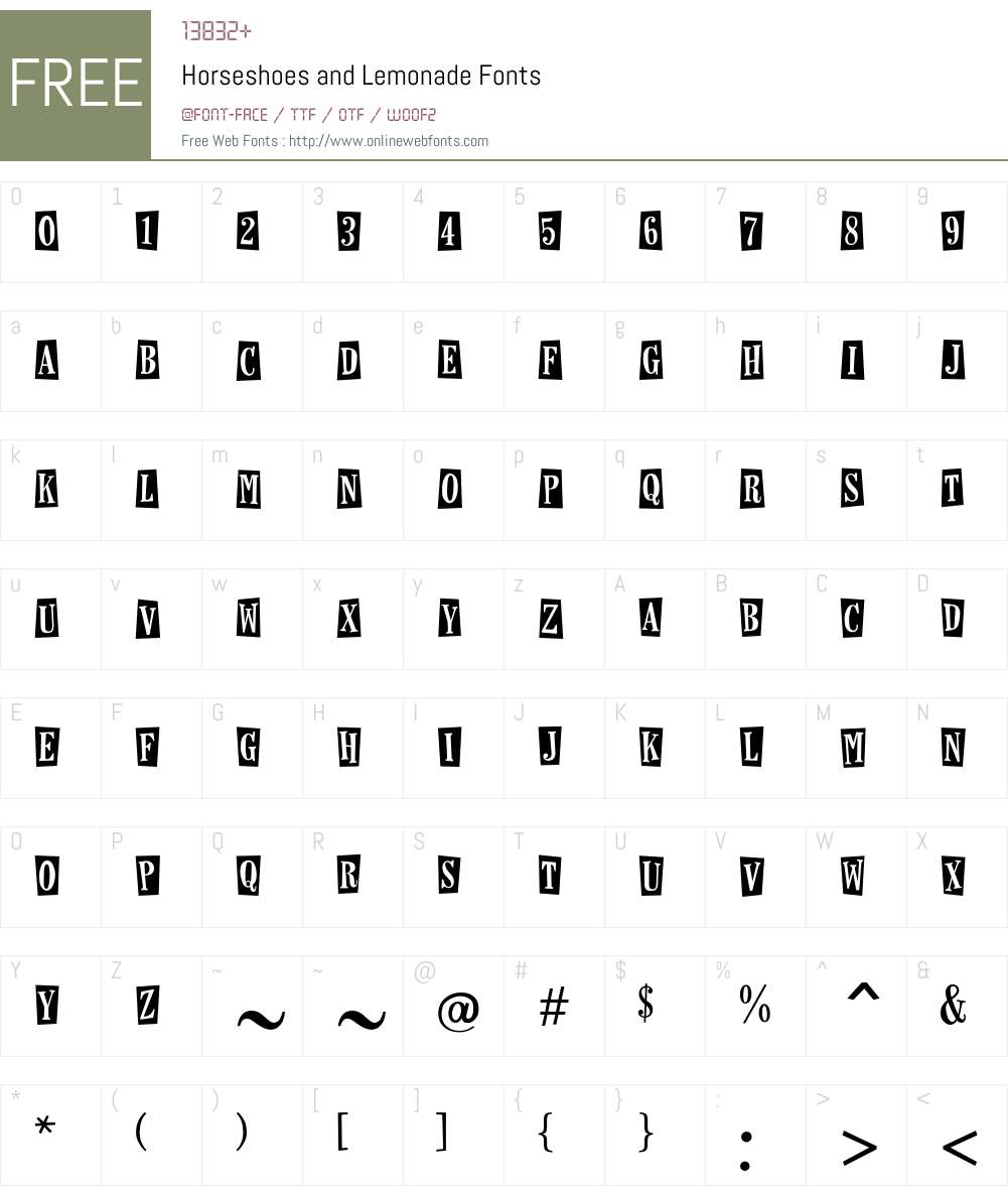 Horseshoes and Lemonade Font Screenshots