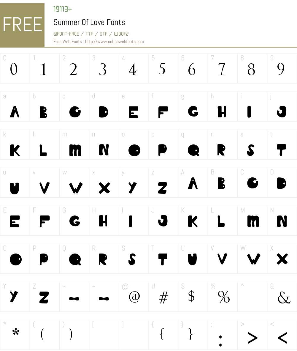 Summer Of Love Font Screenshots