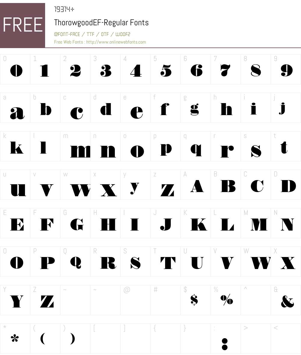 ThorowgoodEF Font Screenshots
