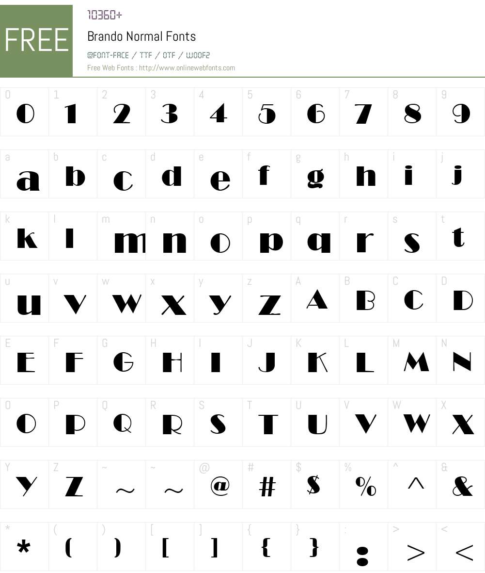 Brando Font Screenshots