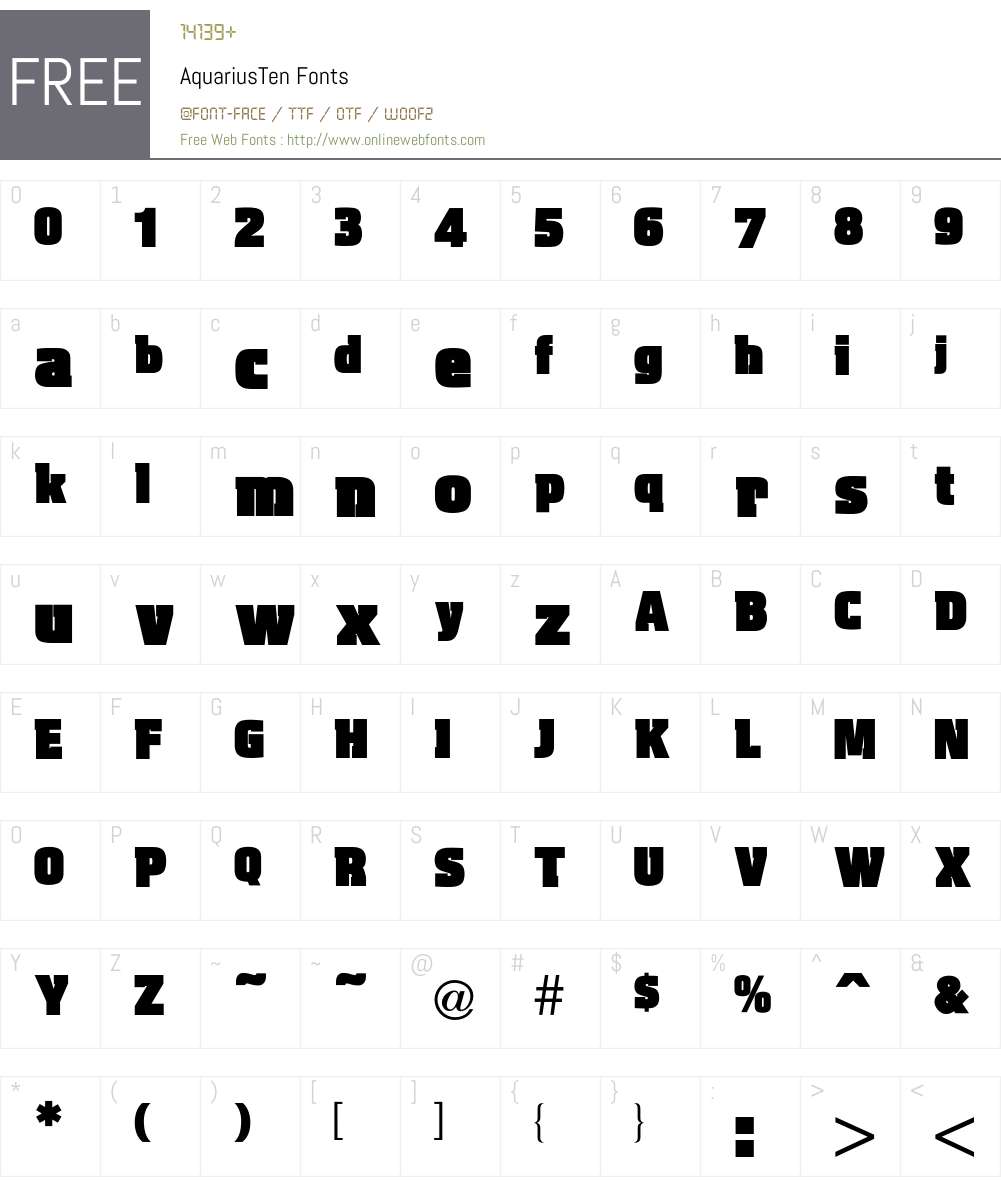 Aquarius Font Screenshots