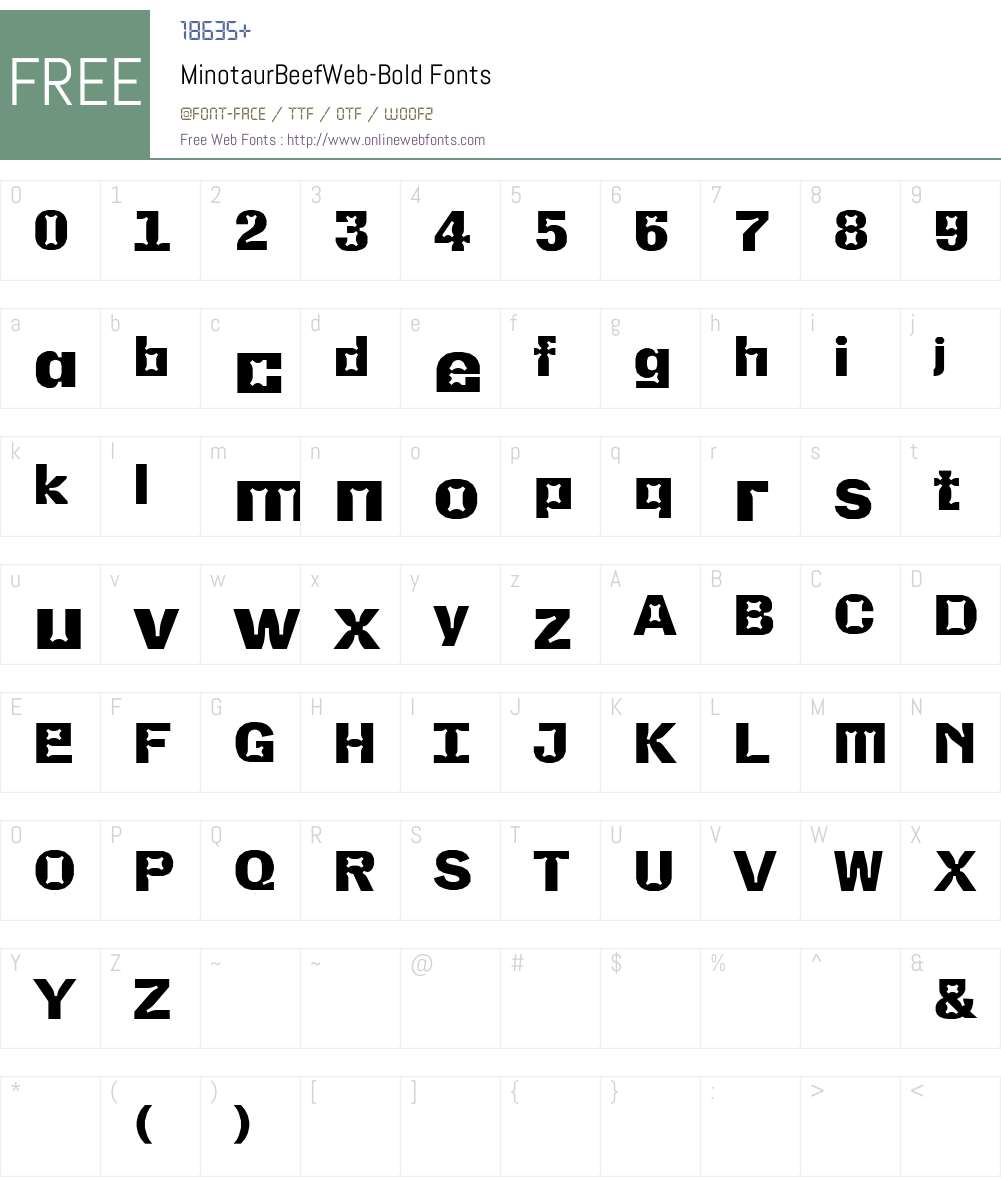 MinotaurBeefWeb-Bold Font Screenshots