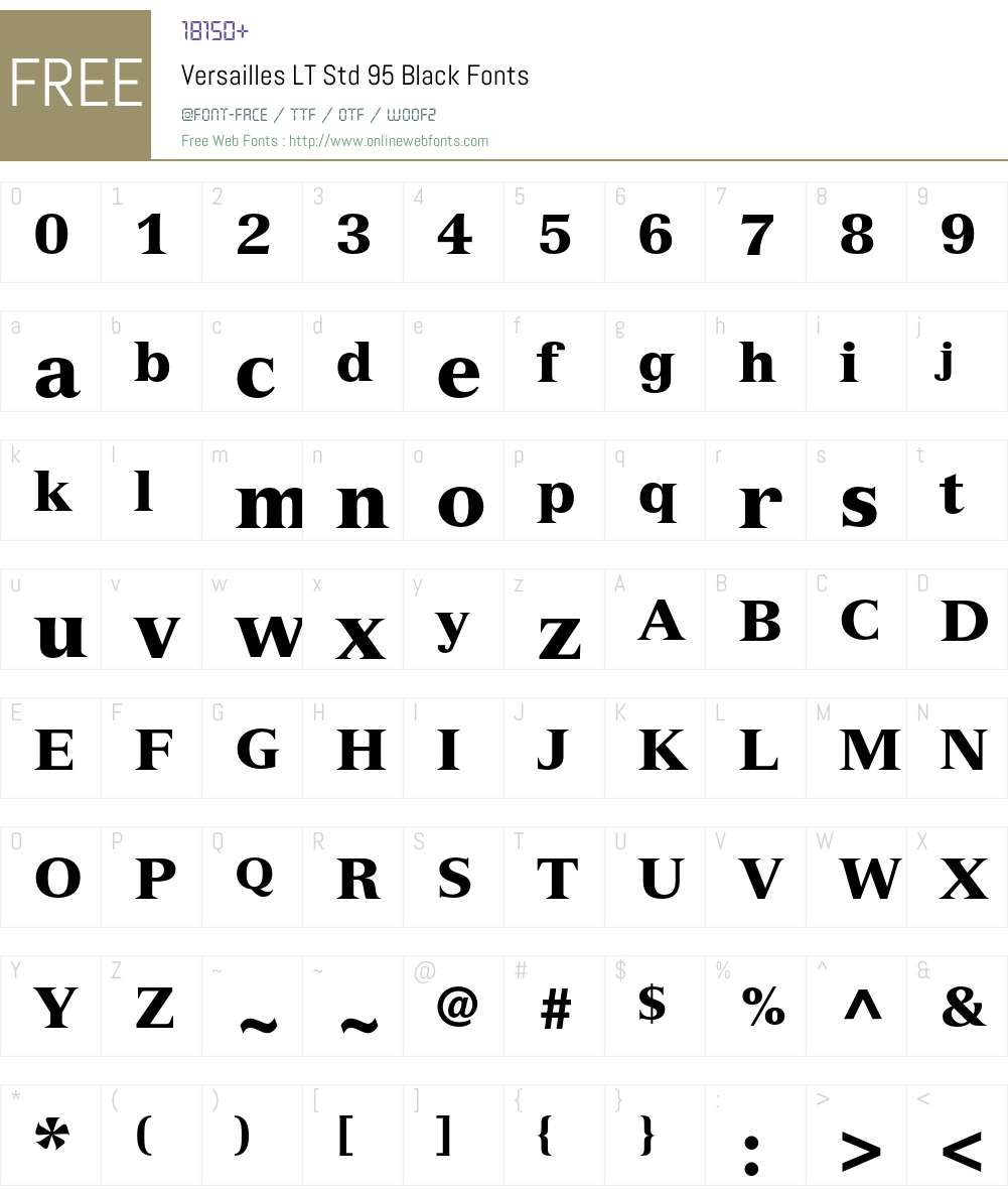 Versailles LT Std Font Screenshots