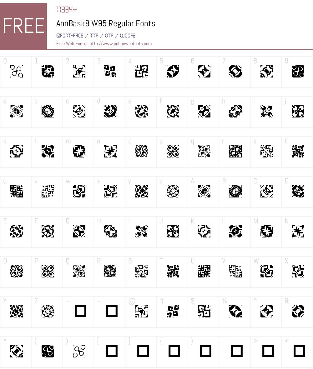 AnnBask8 Font Screenshots
