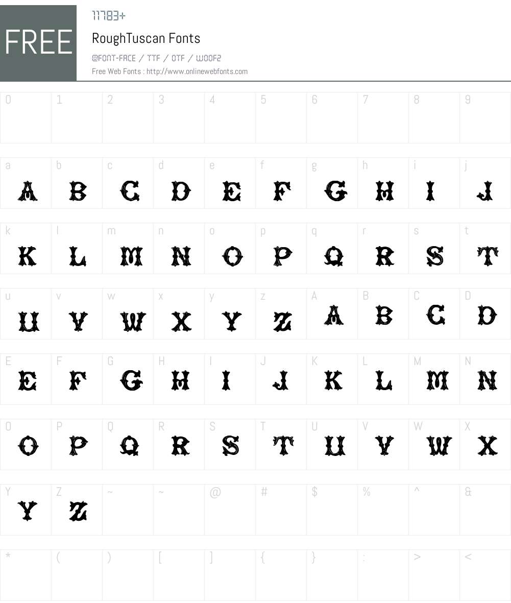 RoughTuscan Font Screenshots