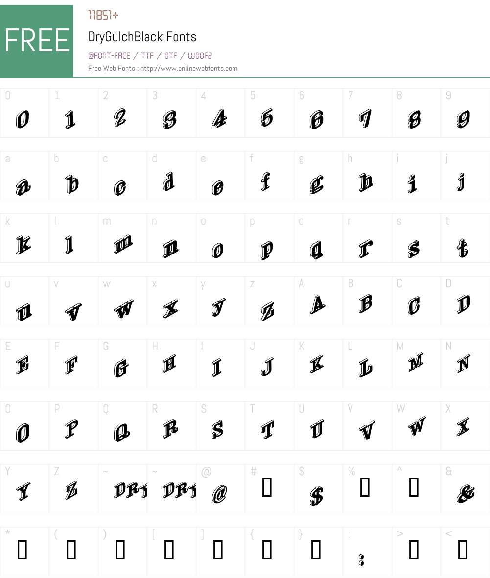 DryGulchBlack Font Screenshots