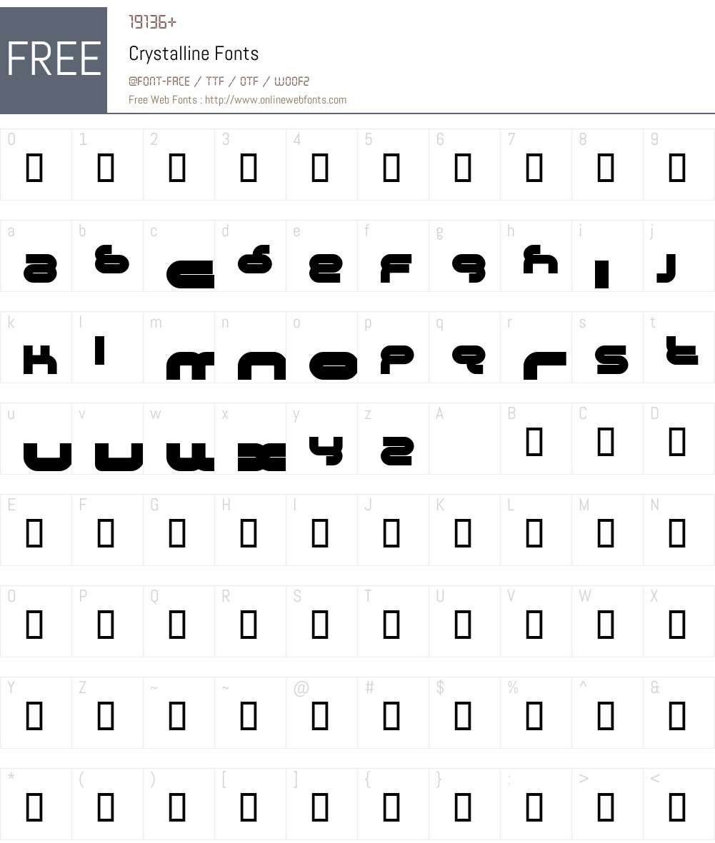 Crystalline Font Screenshots