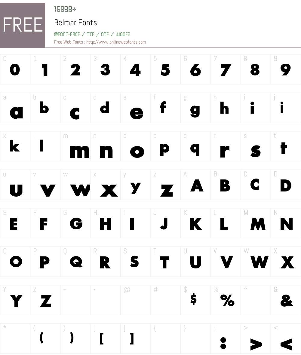 Belmar Font Screenshots