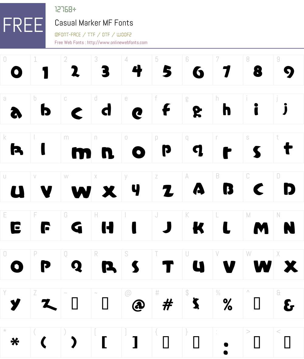 Casual Marker MF Font Screenshots
