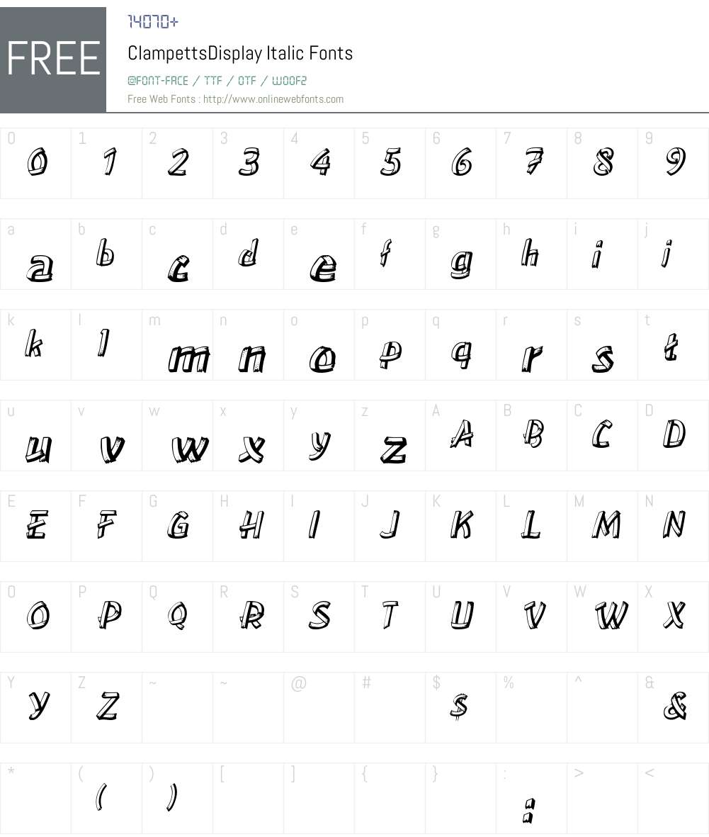 ClampettsDisplay Font Screenshots